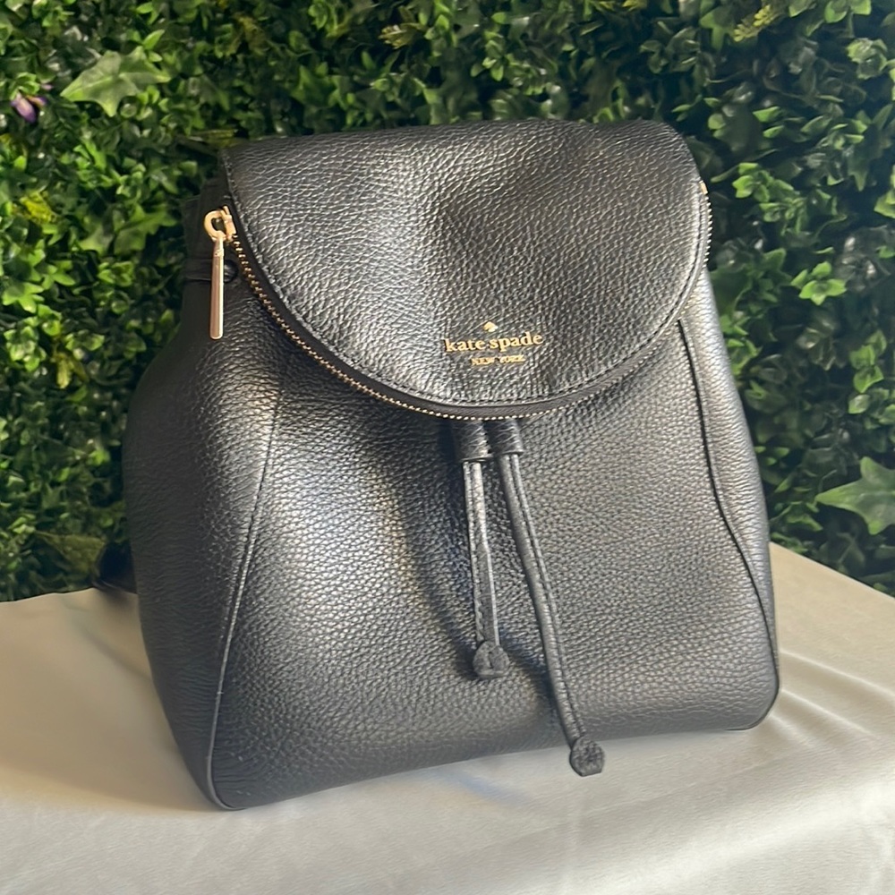 Kate spade black mini leather backpack